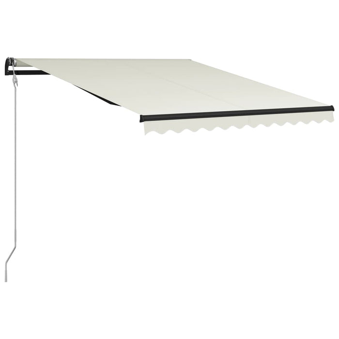 Copertină retractabilă cu senzor vânt & LED, crem, 300x250 cm