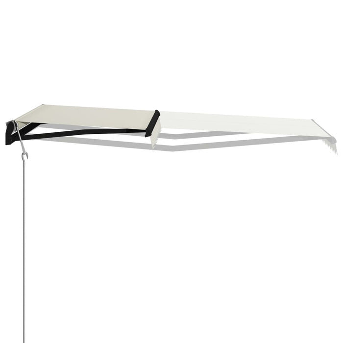 Copertină retractabilă cu senzor vânt & LED, crem, 300x250 cm