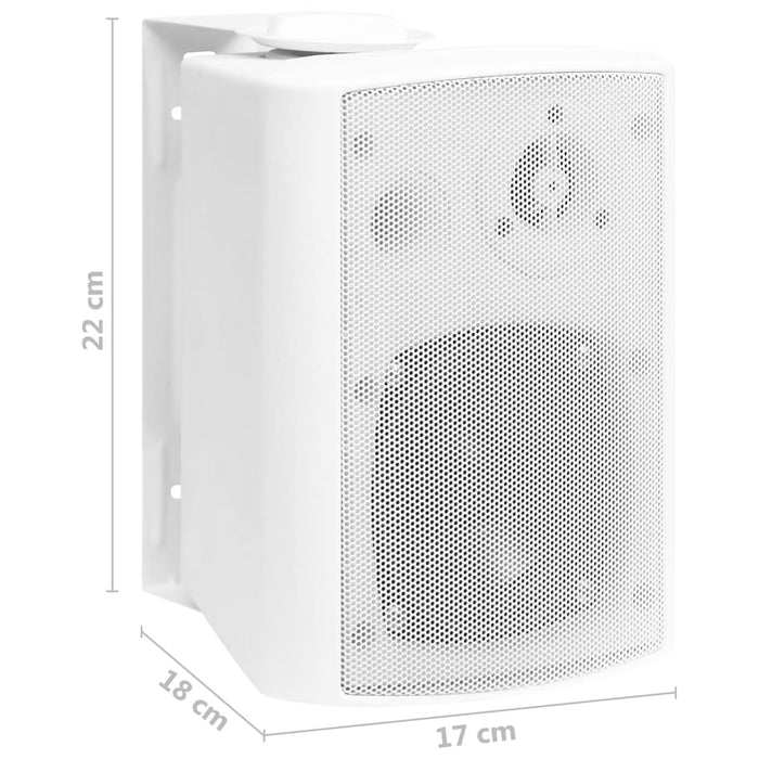 Boxe stereo de perete, 2 buc., alb, 80 W, interior/exterior