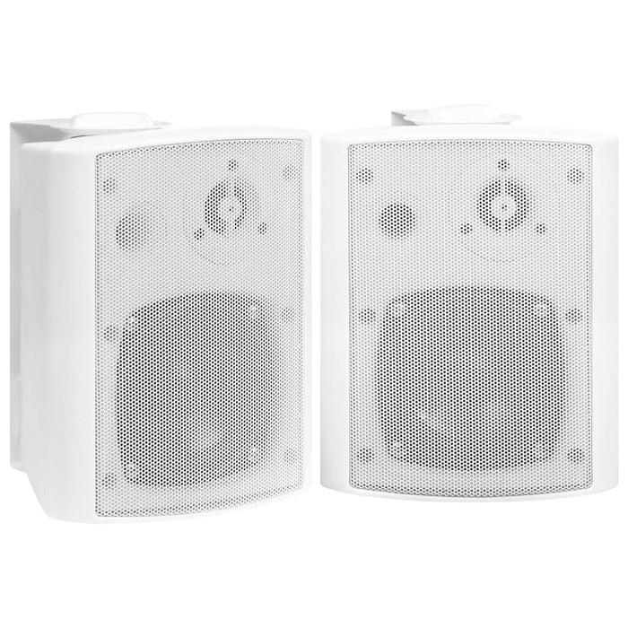 Boxe stereo de perete, 2 buc., alb, 80 W, interior/exterior