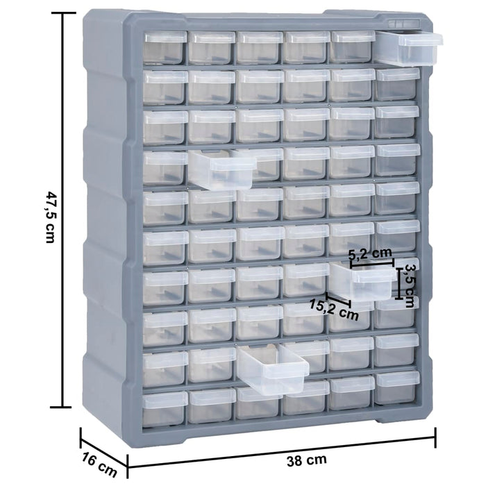 Organizator cu 60 de sertare, 38 x 16 x 47,5 cm