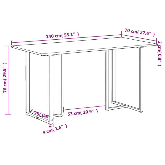 Masă de bucătărie, 140 cm, lemn masiv reciclat