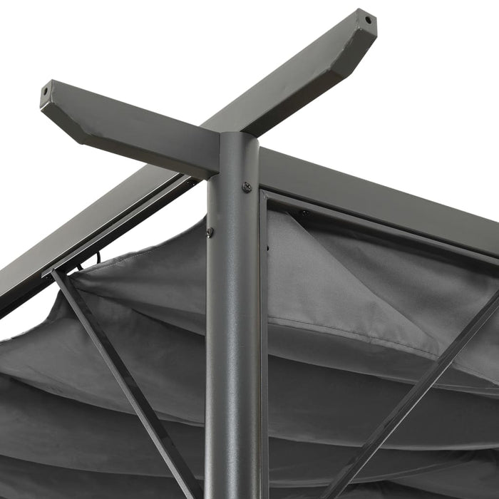 Pergolă cu acoperiș retractabil, antracit, 3x3m, oțel, 180 g/m²