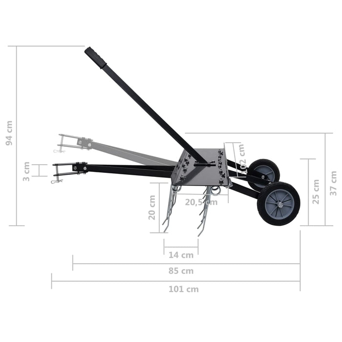 Scarificator pentru mașină de tuns iarbă ride-on, 100 cm