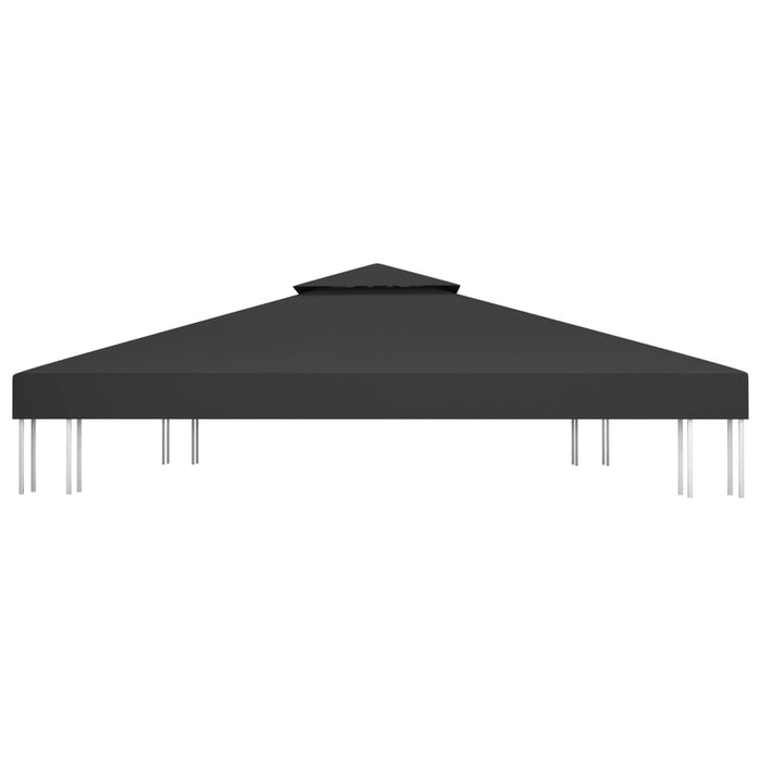 Acoperiș de pavilion cu 2 niveluri, negru, 4x3 m, 310 g/m²