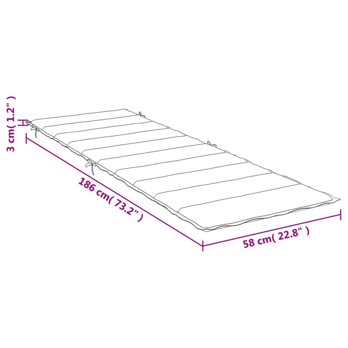 Pernă de șezlong, crem, 186x58x3 cm, textil oxford