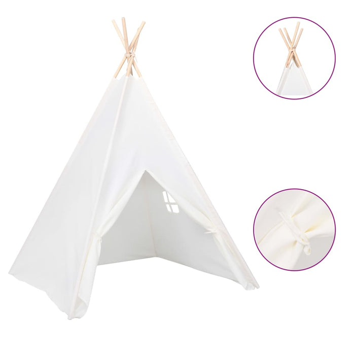 Cort de copii teepee cu geantă piersică, alb, 120x120x150 cm,