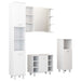 Set mobilier de baie, 4 piese, alb, lemn prelucrat thumbnail 2