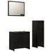 Set mobilier de baie, 3 piese, negru, lemn prelucrat thumbnail 2