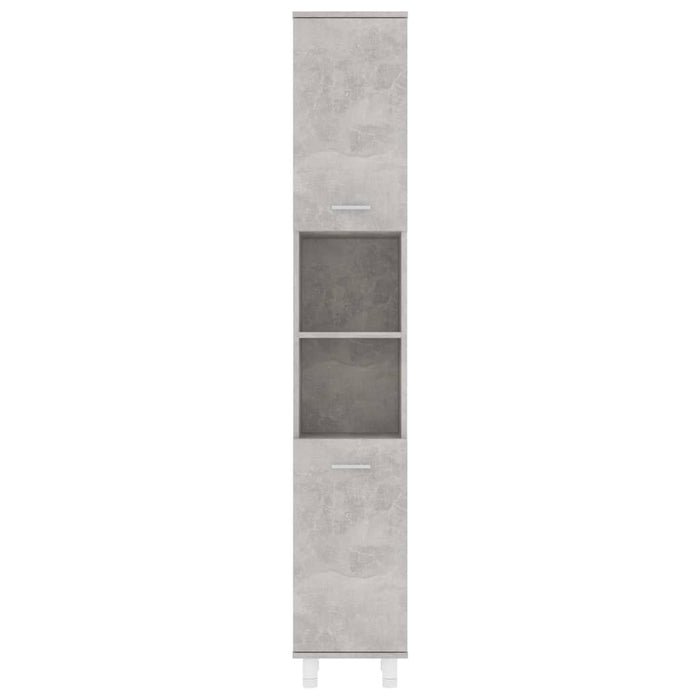 Set mobilier baie, 3 piece, gri beton, lemn prelucrat