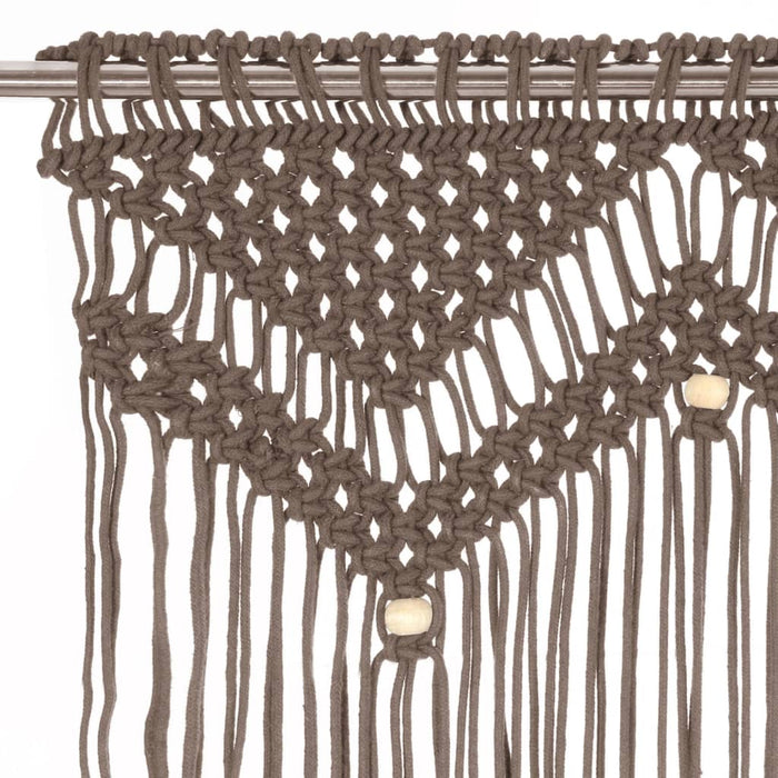 Perdea macrame, gri taupe,140 x 240 cm, bumbac