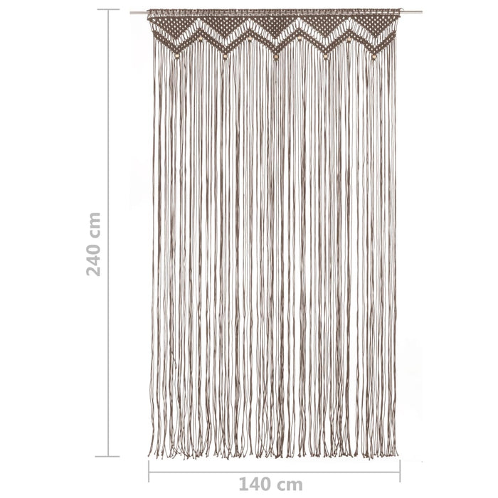 Perdea macrame, gri taupe,140 x 240 cm, bumbac