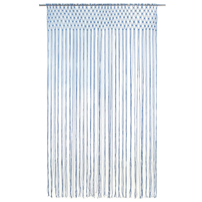 Perdea macrame, albastru, 140 x 240 cm, bumbac