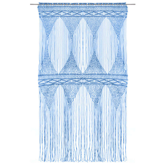 Perdea macrame, albastru, 140 x 240 cm, bumbac