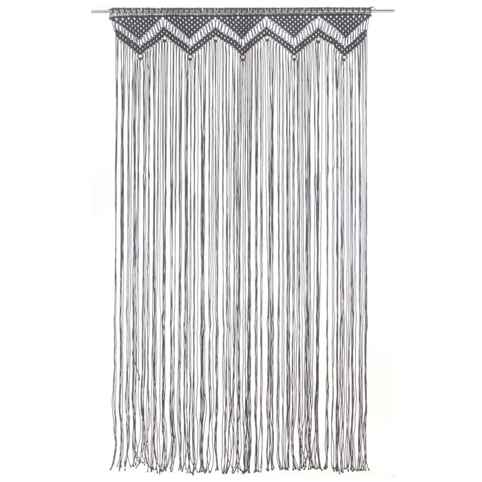 Perdea macrame, antracit, 140 x 240 cm, bumbac