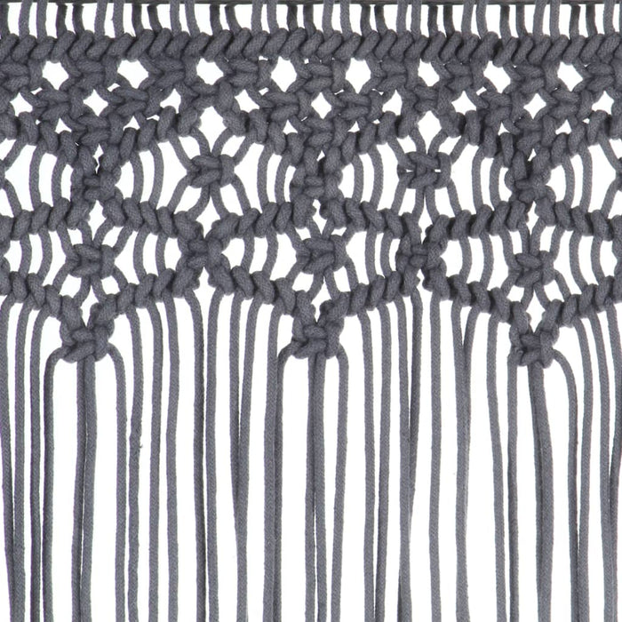 Perdea macrame, antracit, 140 x 240 cm, bumbac