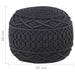 Taburet puf macrame lucrat manual, antracit, 45x30 cm, bumbac thumbnail 5