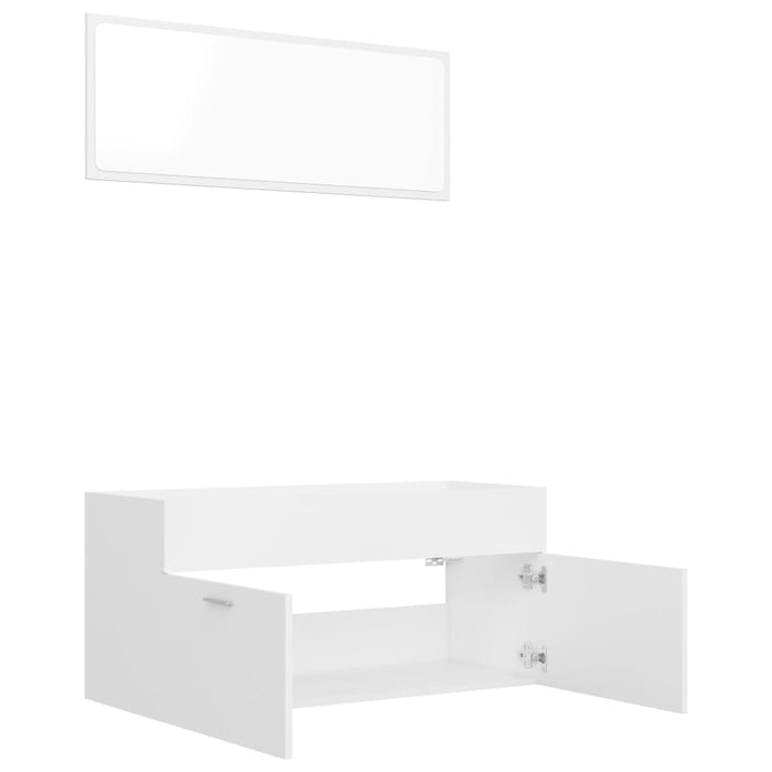 Set mobilier de baie, 2 piese, alb, PAL