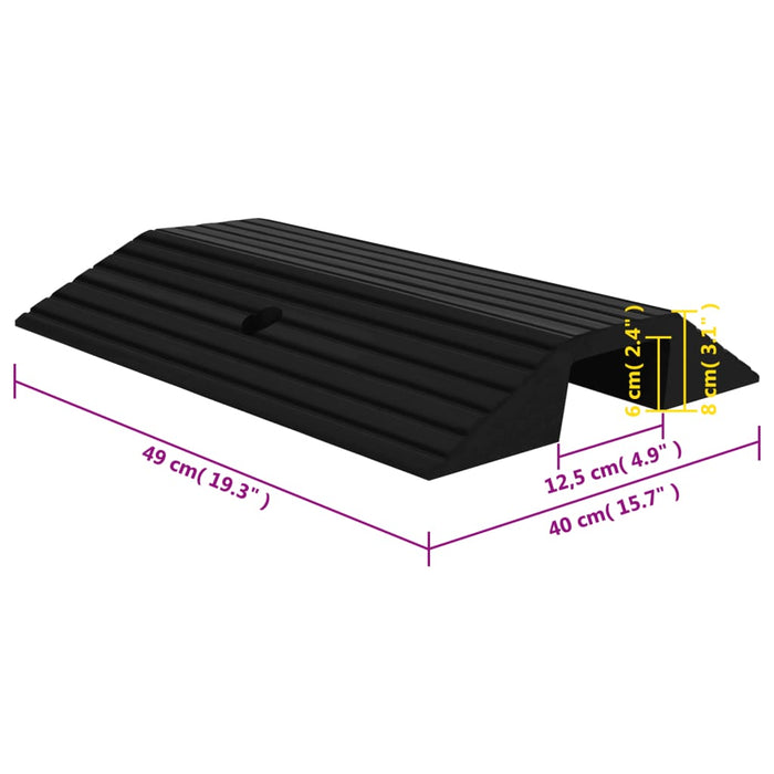 Rampe tip prag pod, 3 buc., 49x40x8 cm, cauciuc