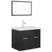 Set mobilier de baie, negru extralucios, lemn prelucrat thumbnail 2