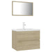 Set mobilier de baie, stejar Sonoma, lemn prelucrat thumbnail 2