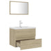 Set mobilier de baie, stejar Sonoma, lemn prelucrat thumbnail 3