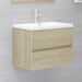 Set mobilier de baie, stejar Sonoma, lemn prelucrat thumbnail 5