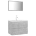 Set mobilier de baie, gri beton, lemn prelucrat thumbnail 2