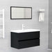 Set mobilier de baie, negru, lemn prelucrat thumbnail 1