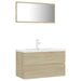 Set mobilier de baie, stejar Sonoma, lemn prelucrat thumbnail 2