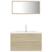 Set mobilier de baie, stejar Sonoma, lemn prelucrat thumbnail 3