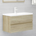 Set mobilier de baie, stejar Sonoma, lemn prelucrat thumbnail 5