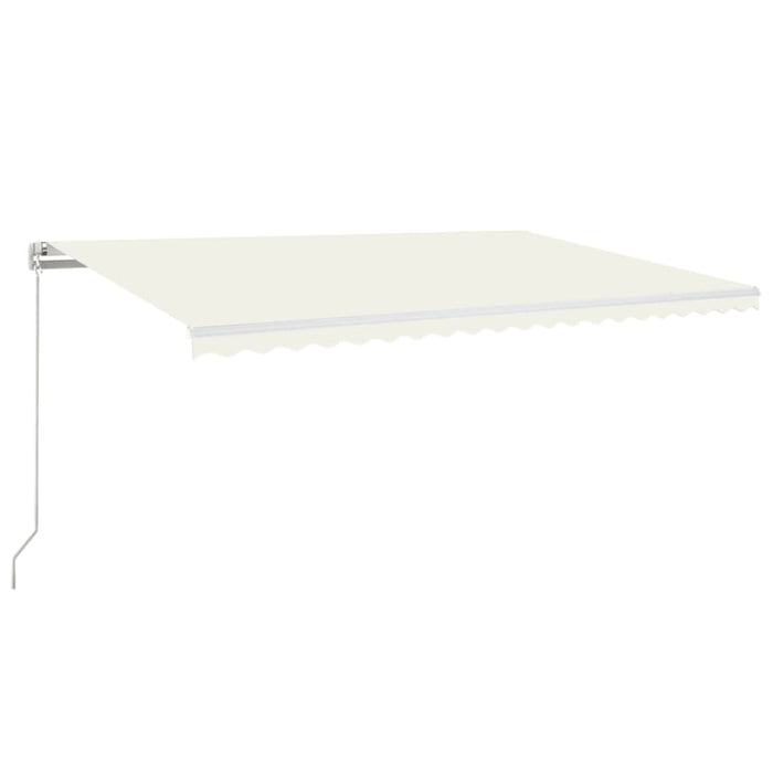 Copertină retractabilă manual cu LED, crem, 500x300 cm