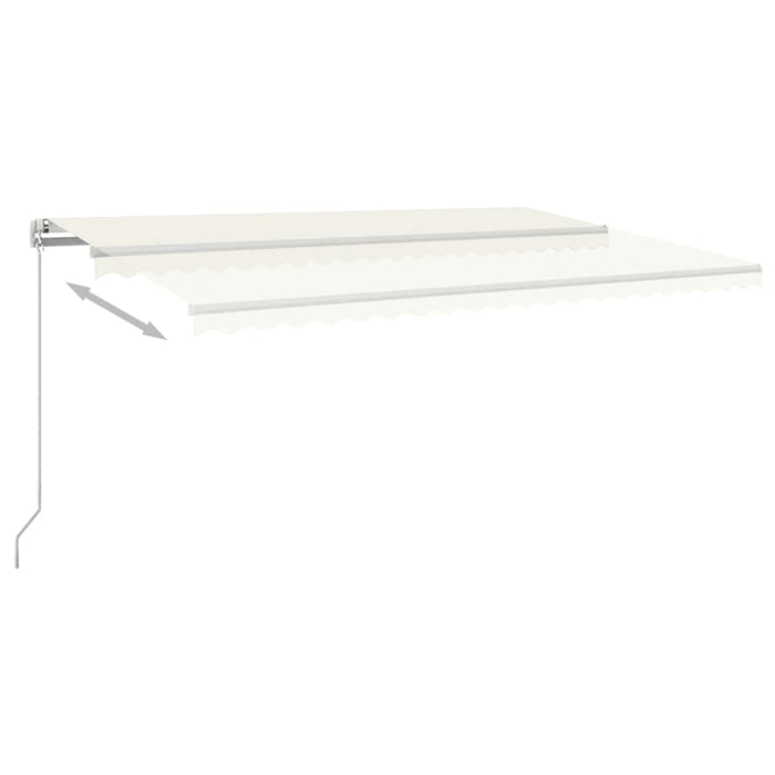 Copertină retractabilă manual cu LED, crem, 500x300 cm