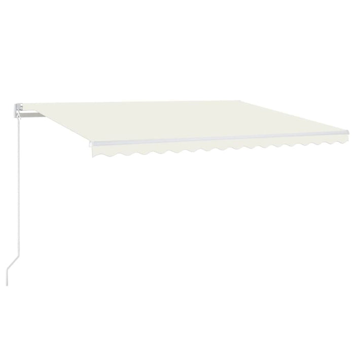 Copertină retractabilă manual cu LED, crem, 450x350 cm