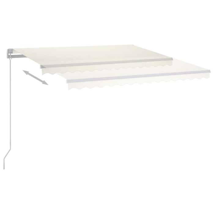 Copertină retractabilă manual cu LED, crem, 450x350 cm