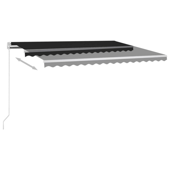 Copertină retractabilă manual cu LED, antracit, 450x350 cm