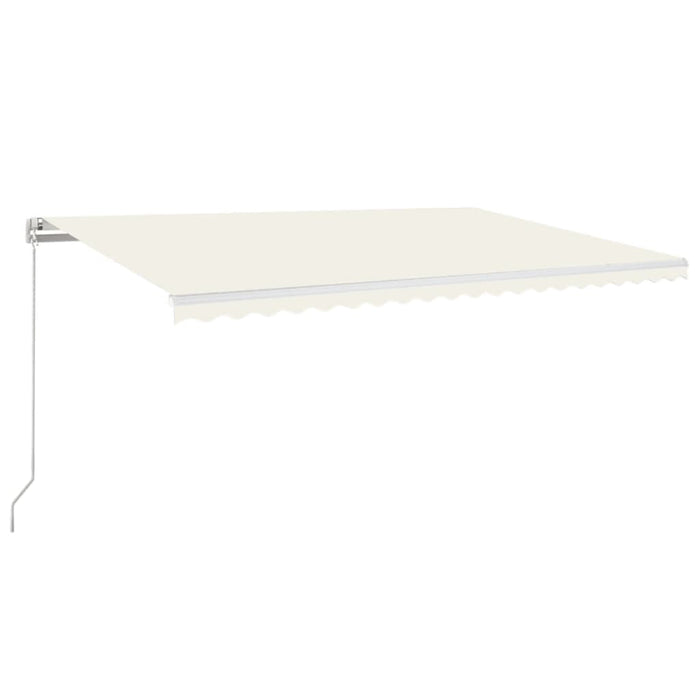 Copertină retractabilă manual cu LED, crem, 500x350 cm