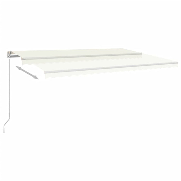 Copertină retractabilă manual cu LED, crem, 500x350 cm