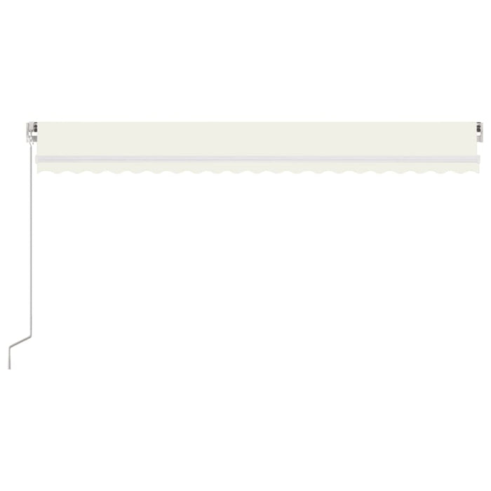 Copertină retractabilă manual cu LED, crem, 500x350 cm