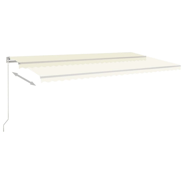 Copertină retractabilă manual cu LED, crem, 600x350 cm