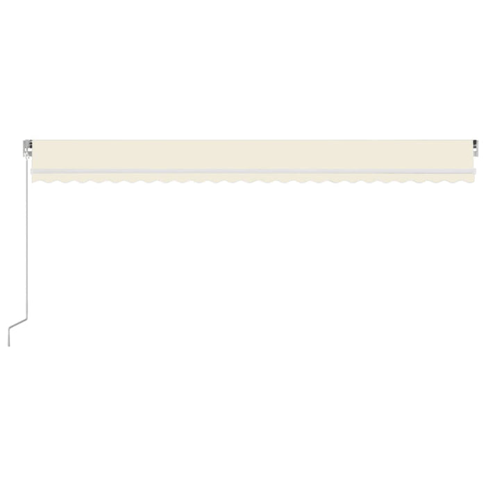 Copertină retractabilă manual cu LED, crem, 600x350 cm