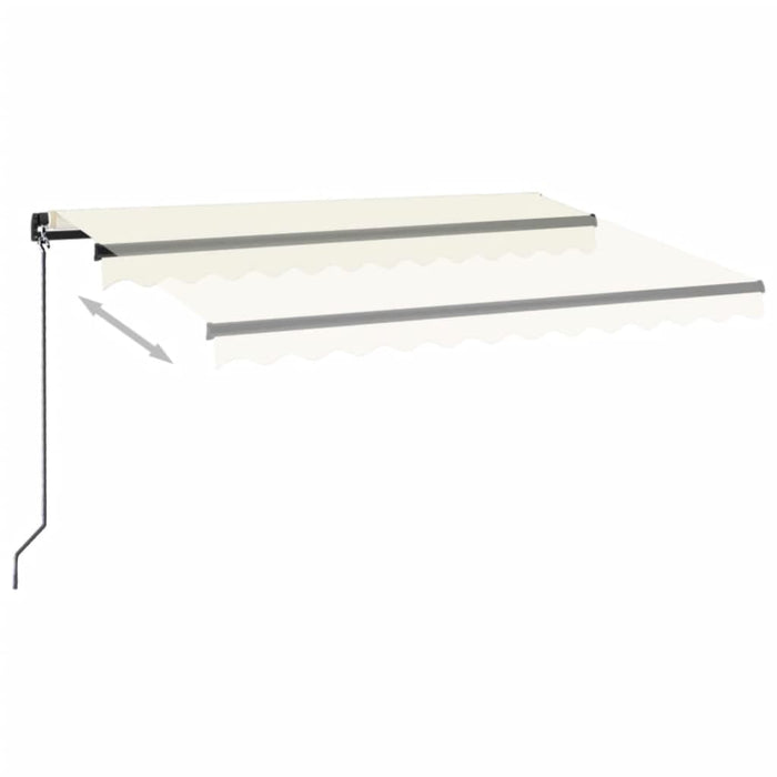 Copertină retractabilă manual cu LED, crem, 350x250 cm