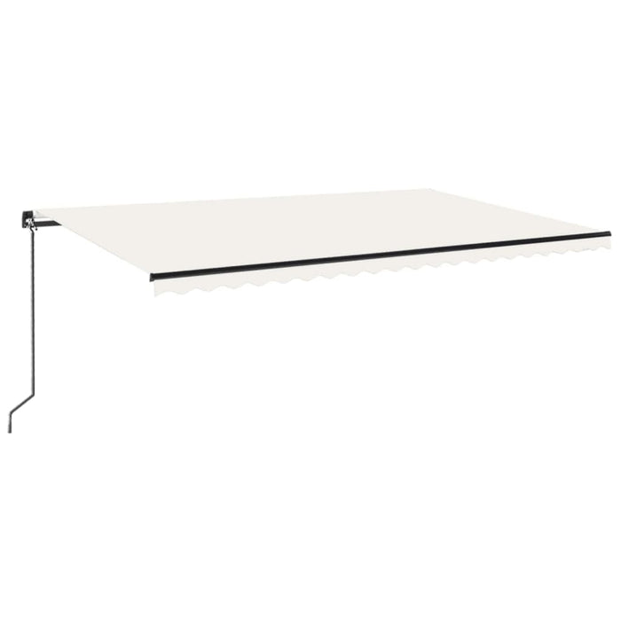 Copertină retractabilă manual cu LED, crem, 500x300 cm