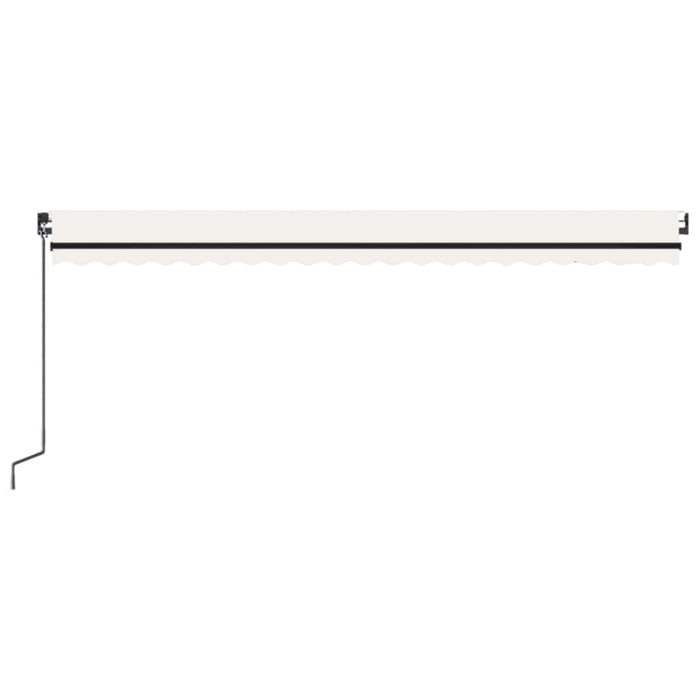 Copertină retractabilă manual cu LED, crem, 500x300 cm