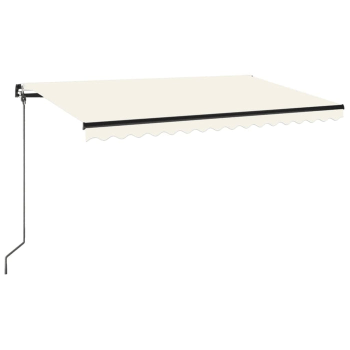 Copertină retractabilă manuală, cu LED, crem, 400x350 cm