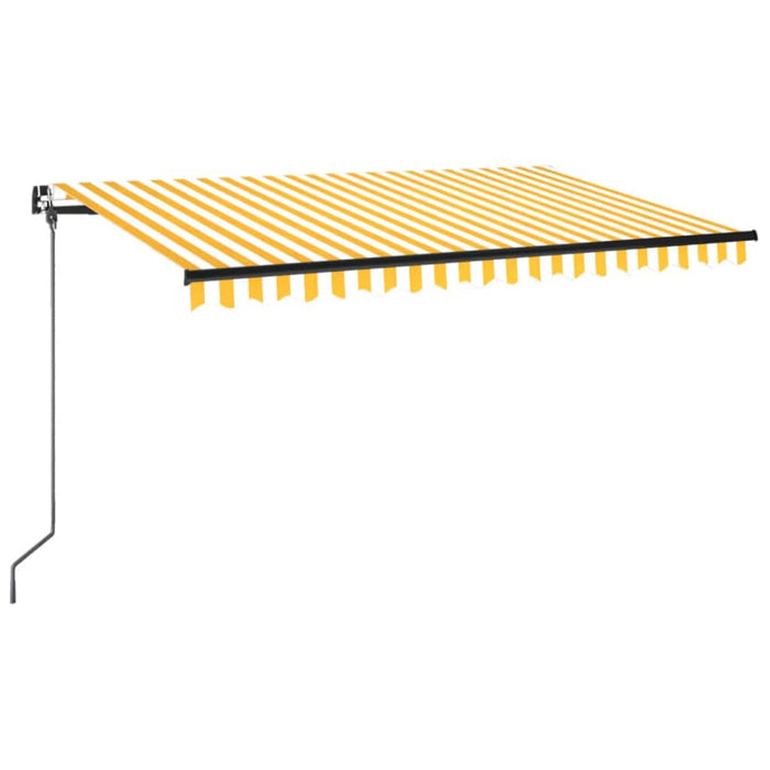 Copertină retractabilă manual cu LED, galben și alb, 400x350 cm