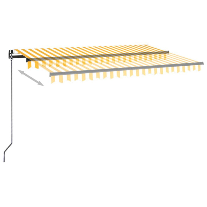 Copertină retractabilă manual cu LED, galben și alb, 400x350 cm