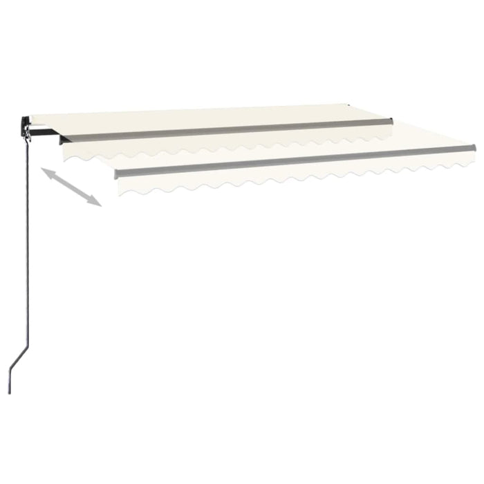 Copertină retractabilă manual cu LED, crem, 450x350 cm