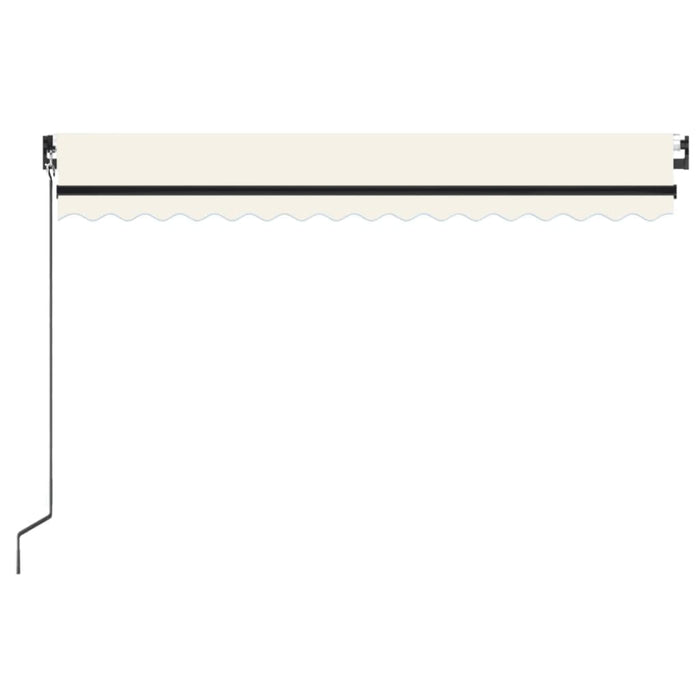 Copertină retractabilă manual cu LED, crem, 450x350 cm